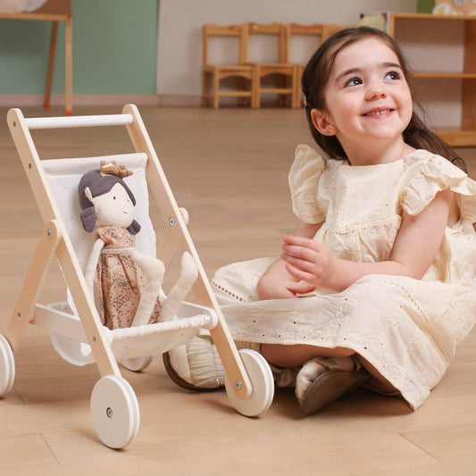 PolarB Wooden Doll Stroller