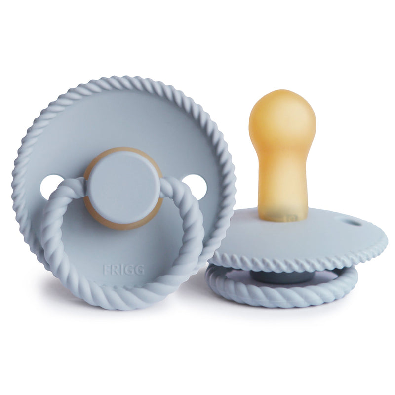 FRIGG Rope - Round Latex Pacifier - Powder Blue