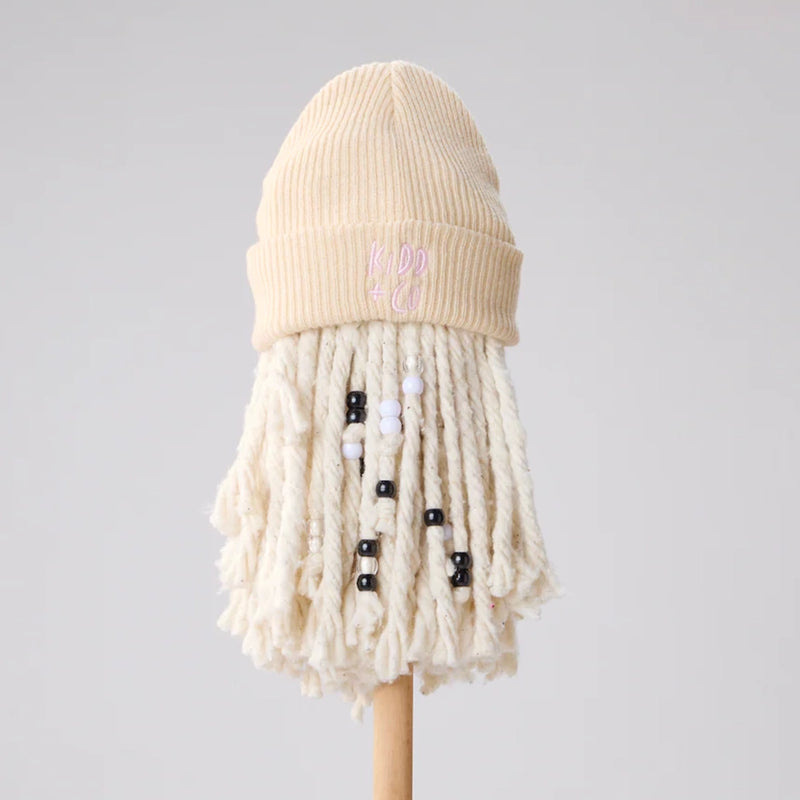 Knit Beanies | Beige & Pink