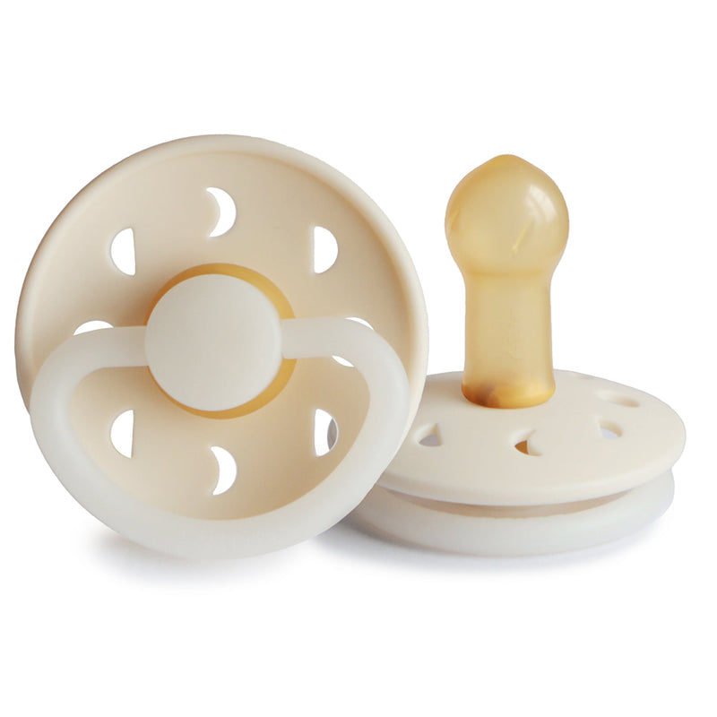 FRIGG Moon Night - Round Latex Pacifier - Cream