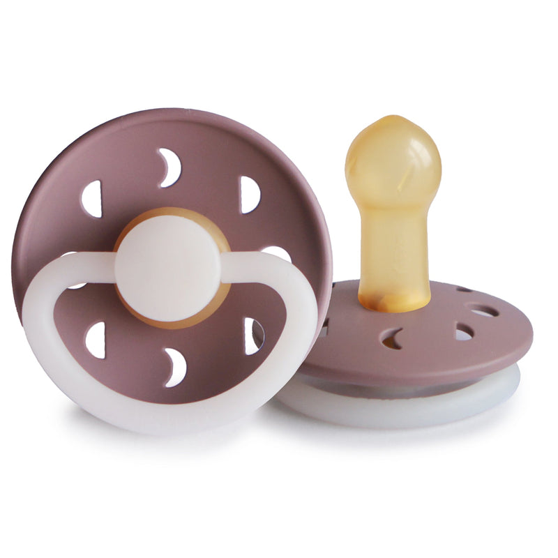 FRIGG Moon Night - Round Latex Pacifier - Twilight Mauve