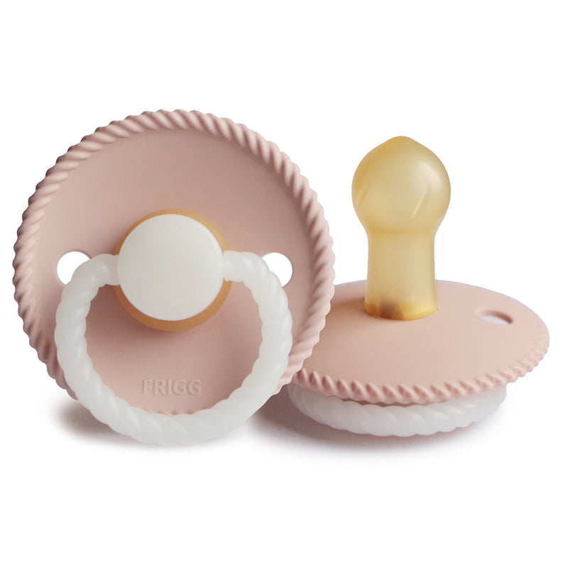 FRIGG Rope Night - Round Latex Pacifier - Blush