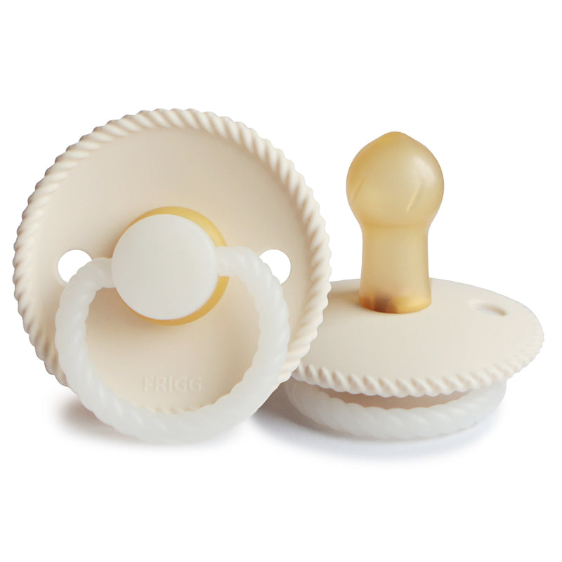 FRIGG Rope Night - Round Latex Pacifier - Cream