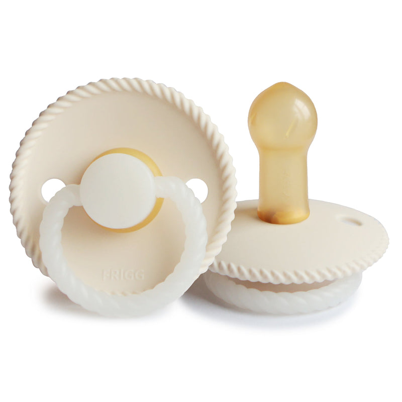 FRIGG Rope Night - Round Latex Pacifier - Cream