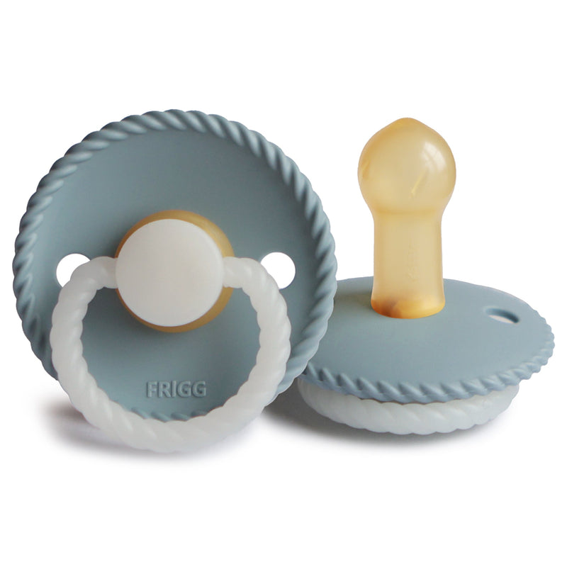 FRIGG Rope Night - Round Latex Pacifier - Stone Blue