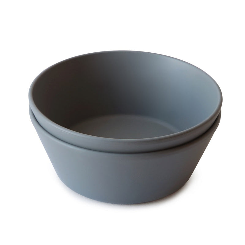 Mushie Dinnerware Bowl Round (2 Pack) | Smoke
