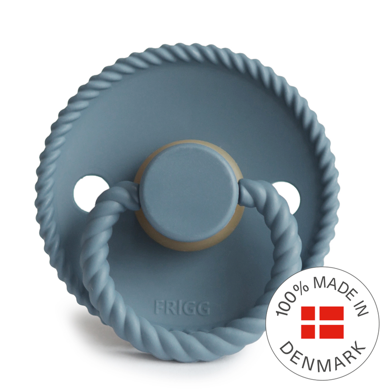 FRIGG Rope - Round Latex Pacifier - Stone Blue