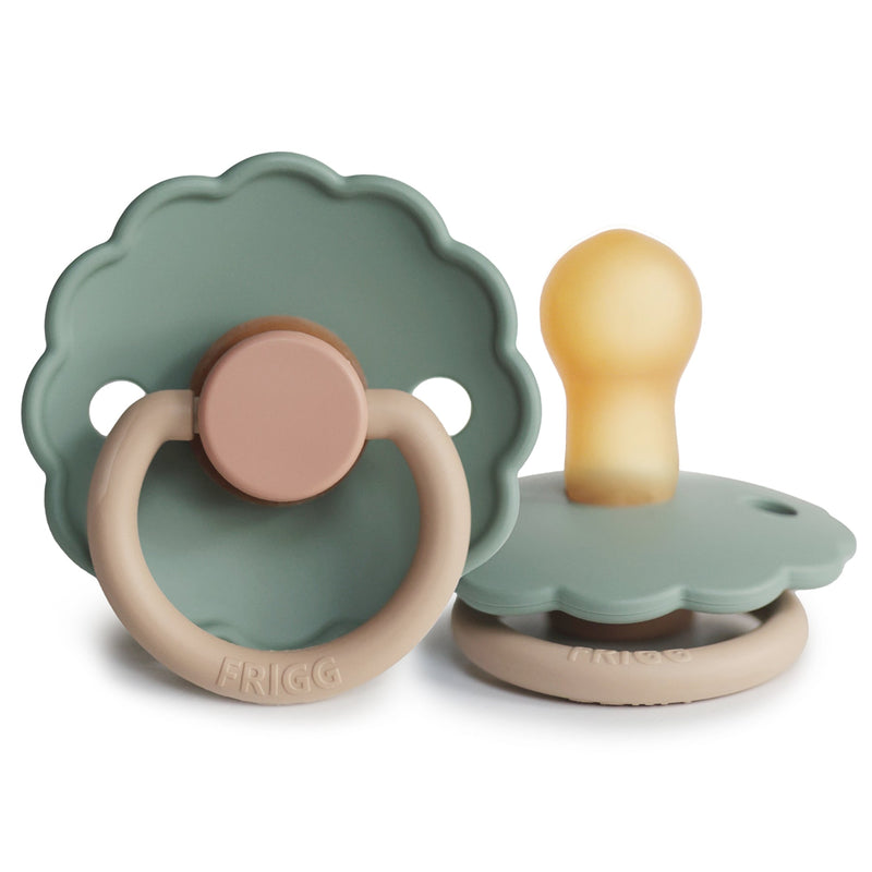 FRIGG Daisy Colourblock - Round Latex Pacifier - Willow