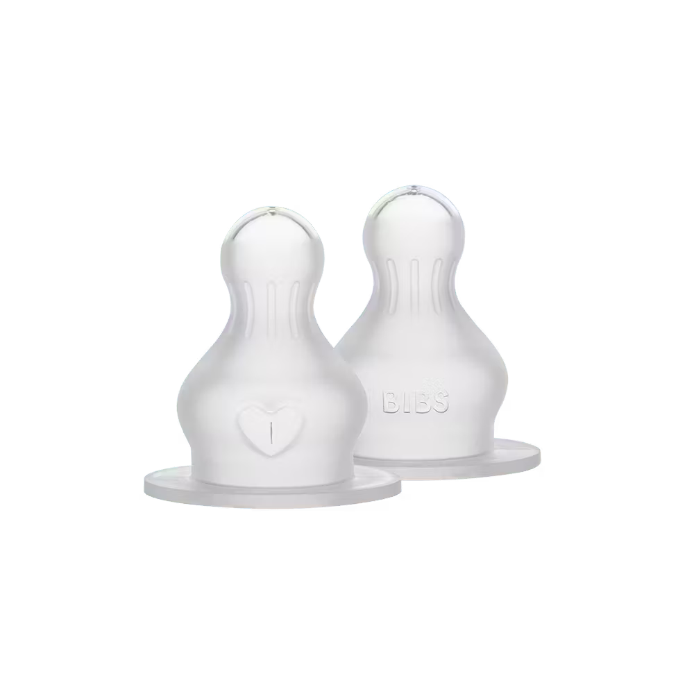 BIBS Round Silicone Bottle Nipple 2 Pack