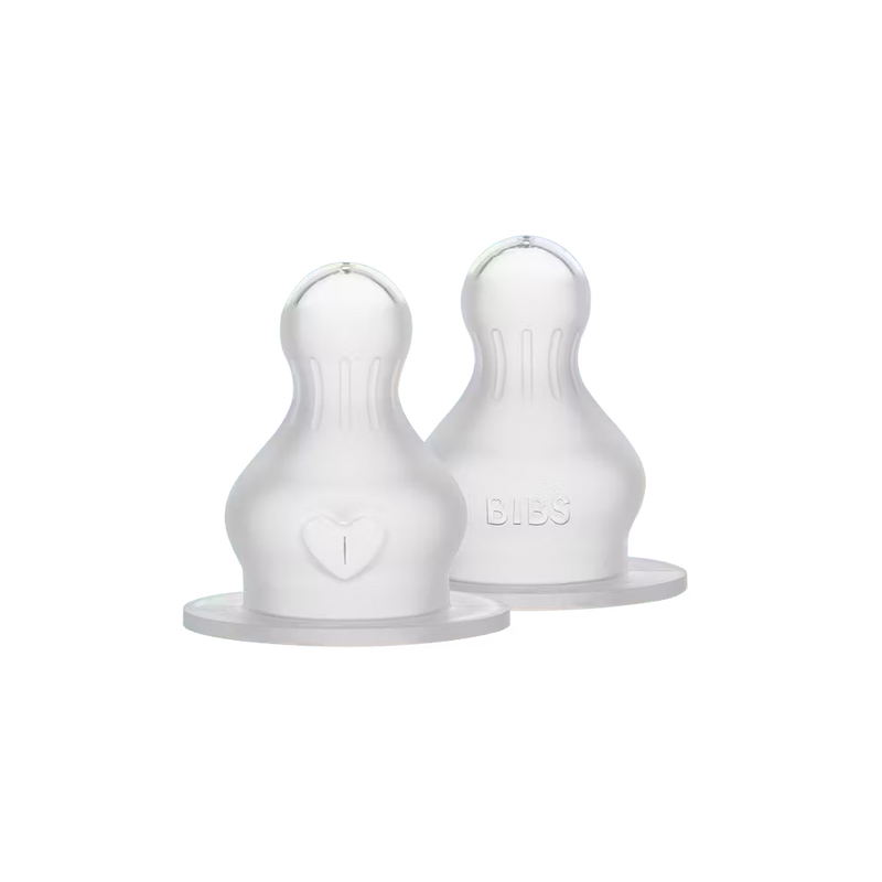 BIBS Round Silicone Bottle Nipple 2 Pack
