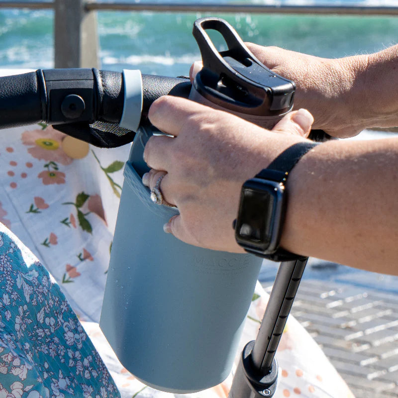 Stroll + Sip Cup Holder | Blue Grey