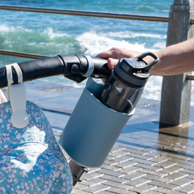 Stroll + Sip Cup Holder | Blue Grey