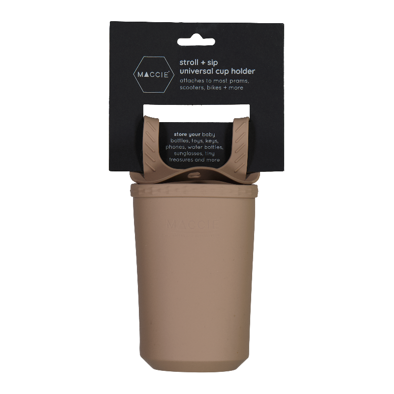 Stroll + Sip Cup Holder | Caramel / Beige