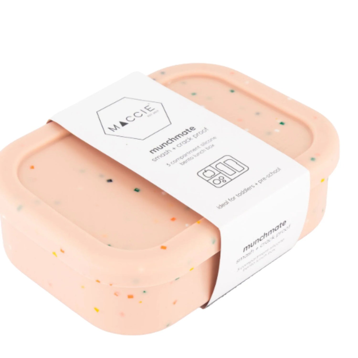 Munchmate Silicone Lunch Box (3 Compartments) | Pink Speckles