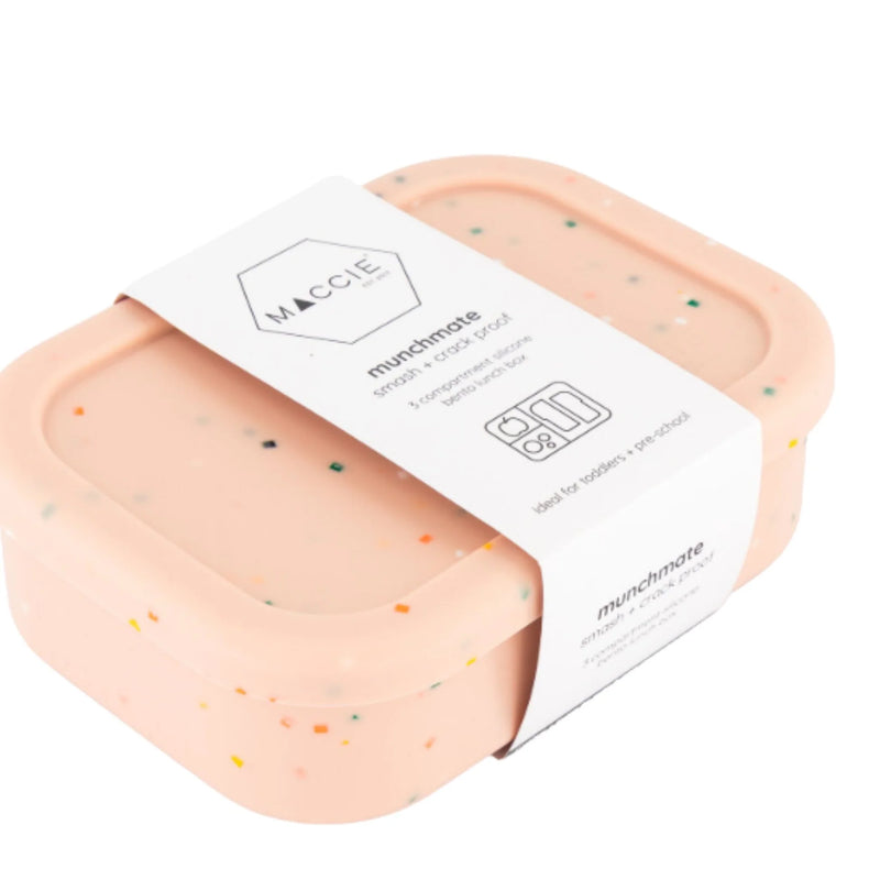 Munchmate Silicone Lunch Box (3 Compartments) | Pink Speckles