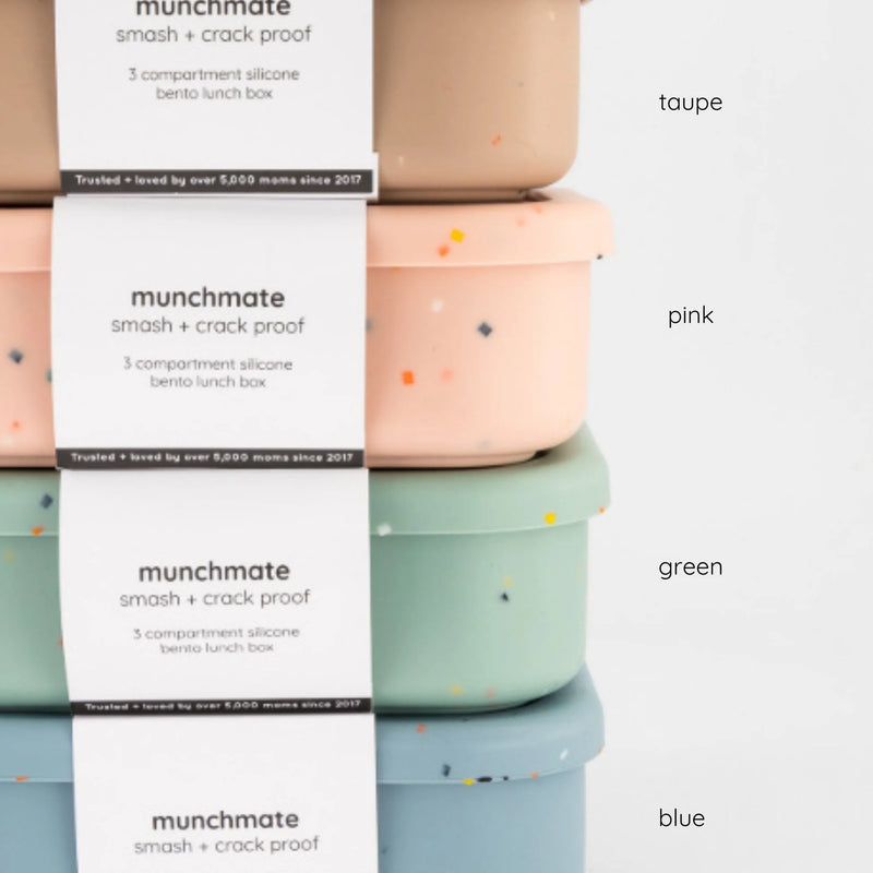 Munchmate Silicone Lunch Box (3 Compartments) | Baby Blue Speckles
