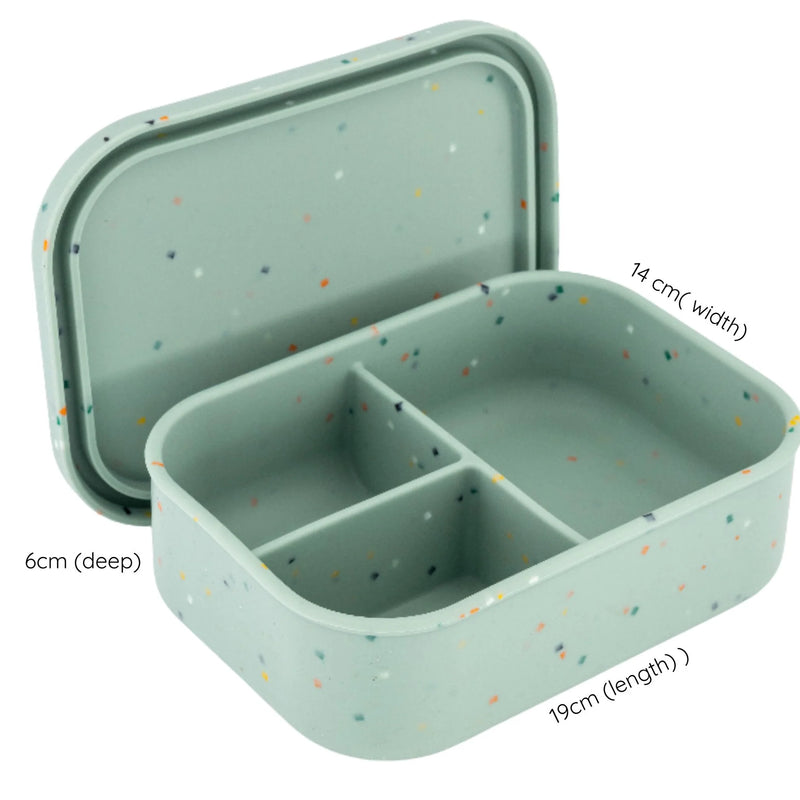 Munchmate Silicone Lunch Box (3 Compartments) | Green Speckles