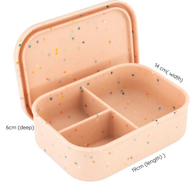 Munchmate Silicone Lunch Box (3 Compartments) | Pink Speckles