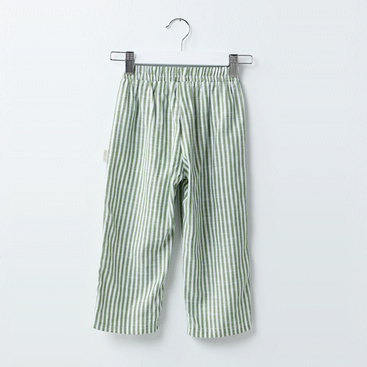 Stripe Linen Pants | Green