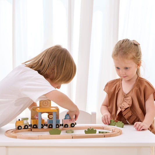 PolarB Wooden Train Set